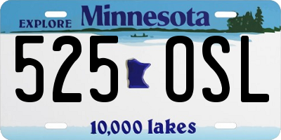 MN license plate 525OSL