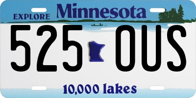 MN license plate 525OUS