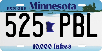 MN license plate 525PBL