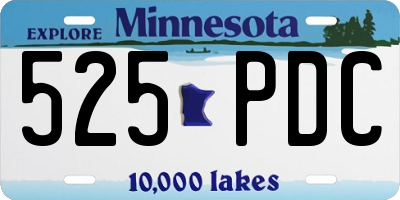 MN license plate 525PDC