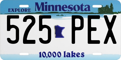 MN license plate 525PEX