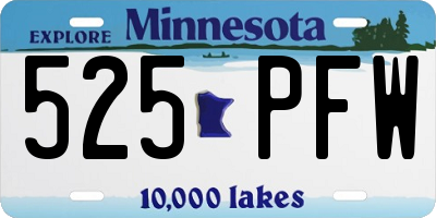 MN license plate 525PFW