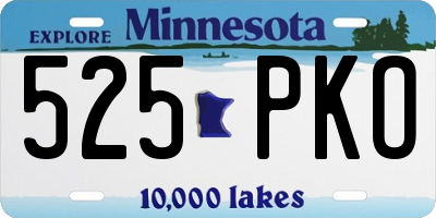 MN license plate 525PKO