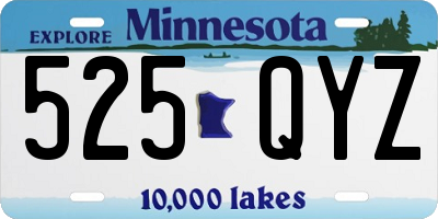 MN license plate 525QYZ
