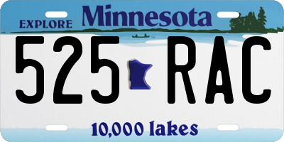MN license plate 525RAC