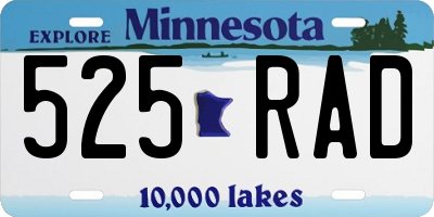 MN license plate 525RAD