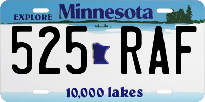 MN license plate 525RAF