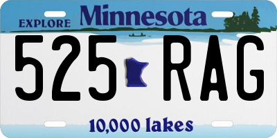 MN license plate 525RAG