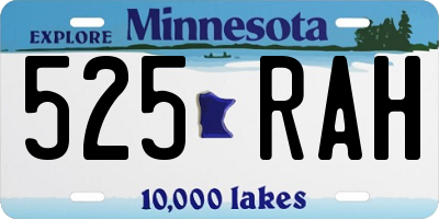 MN license plate 525RAH