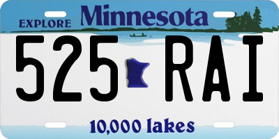 MN license plate 525RAI