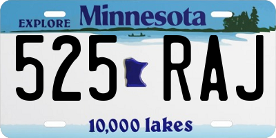 MN license plate 525RAJ