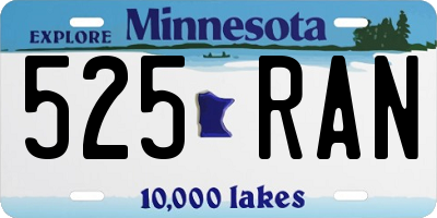 MN license plate 525RAN