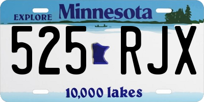 MN license plate 525RJX