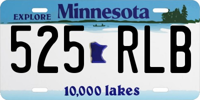 MN license plate 525RLB