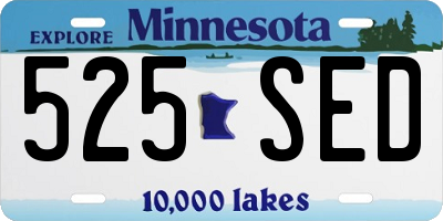 MN license plate 525SED