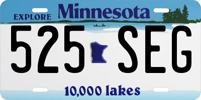 MN license plate 525SEG