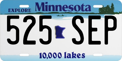 MN license plate 525SEP