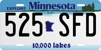 MN license plate 525SFD