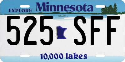 MN license plate 525SFF