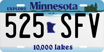 MN license plate 525SFV