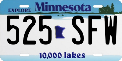 MN license plate 525SFW