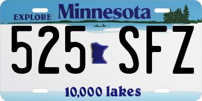 MN license plate 525SFZ