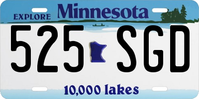 MN license plate 525SGD
