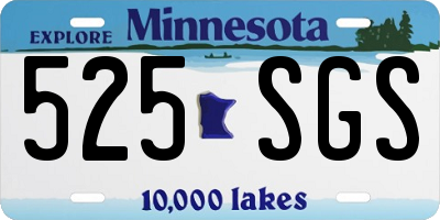 MN license plate 525SGS