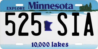 MN license plate 525SIA