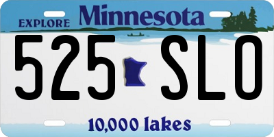 MN license plate 525SLO