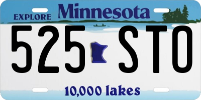 MN license plate 525STO