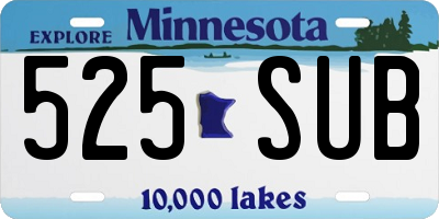 MN license plate 525SUB