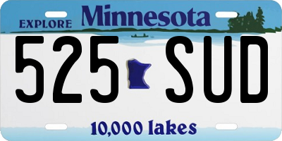 MN license plate 525SUD