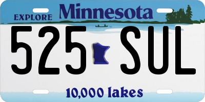 MN license plate 525SUL