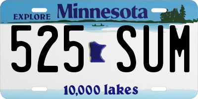 MN license plate 525SUM
