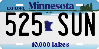 MN license plate 525SUN