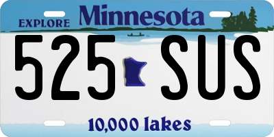 MN license plate 525SUS