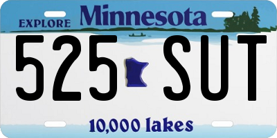 MN license plate 525SUT
