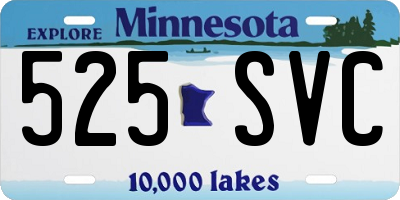 MN license plate 525SVC