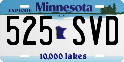 MN license plate 525SVD