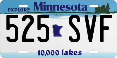 MN license plate 525SVF