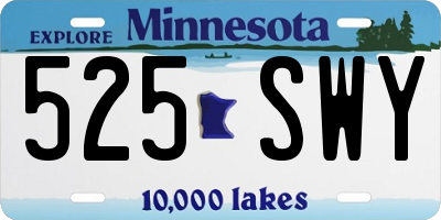MN license plate 525SWY