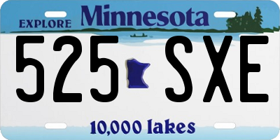 MN license plate 525SXE