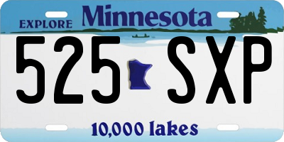MN license plate 525SXP