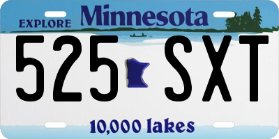 MN license plate 525SXT