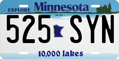 MN license plate 525SYN
