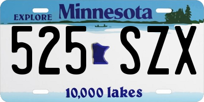 MN license plate 525SZX