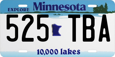 MN license plate 525TBA