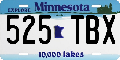 MN license plate 525TBX