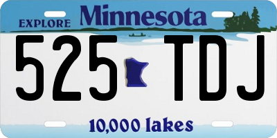 MN license plate 525TDJ